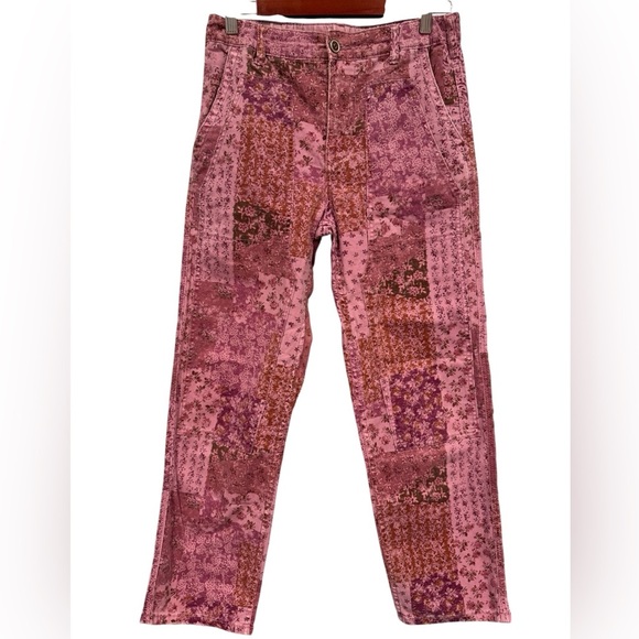Pilcro The Roamer Floral Patchwork Purple Pants - Picture 2 of 9